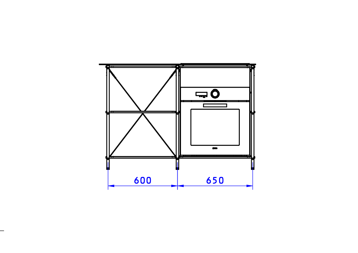 INVENTO 001 - COCINA PARED (2 MÓDULOS)