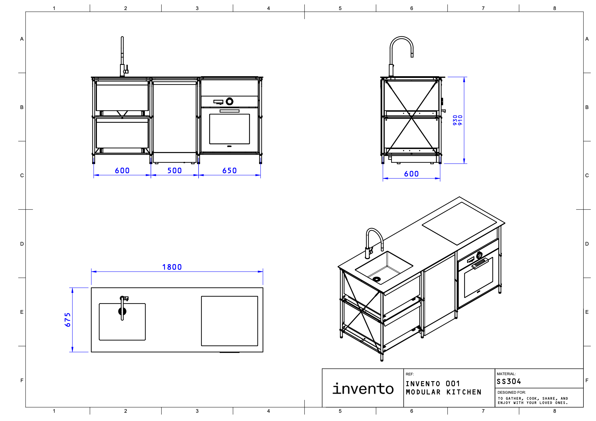 INVENTO 001 -  COCINA PARED (3 MÓDULOS)