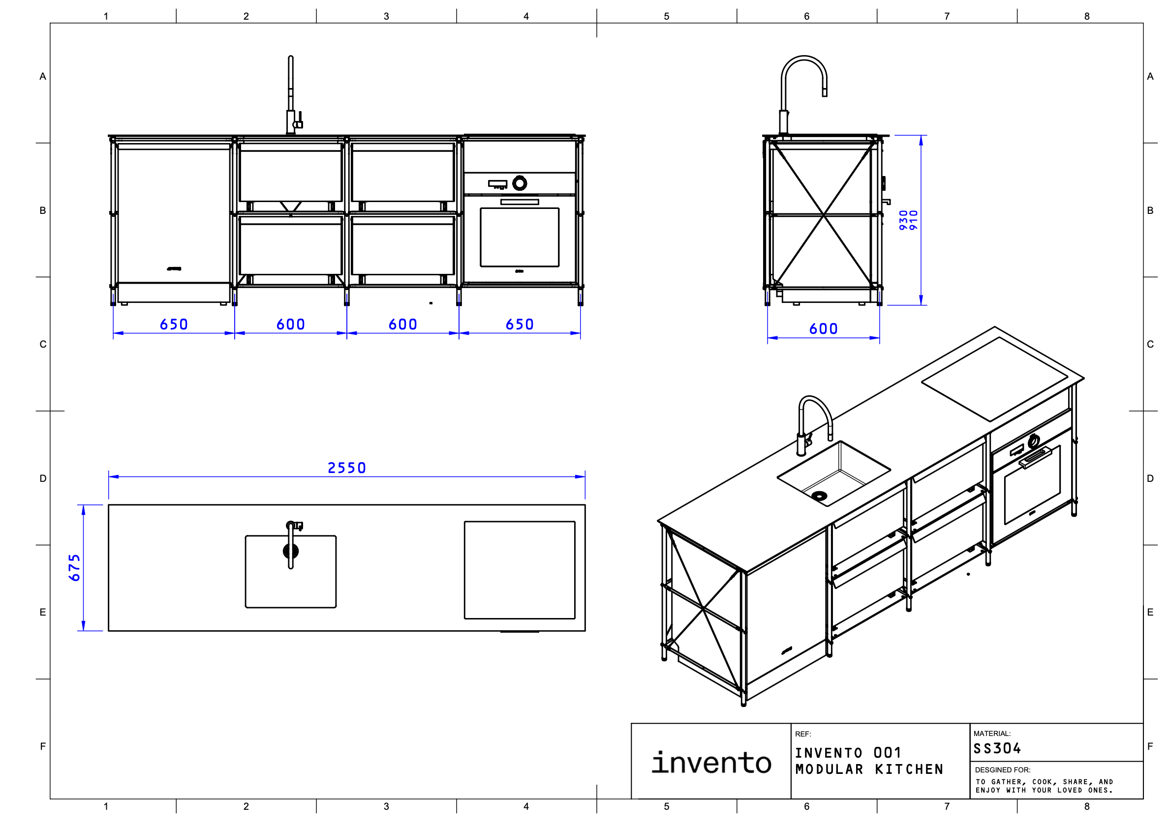 INVENTO 001 - COCINA DE PARED (4 MÓDULOS)