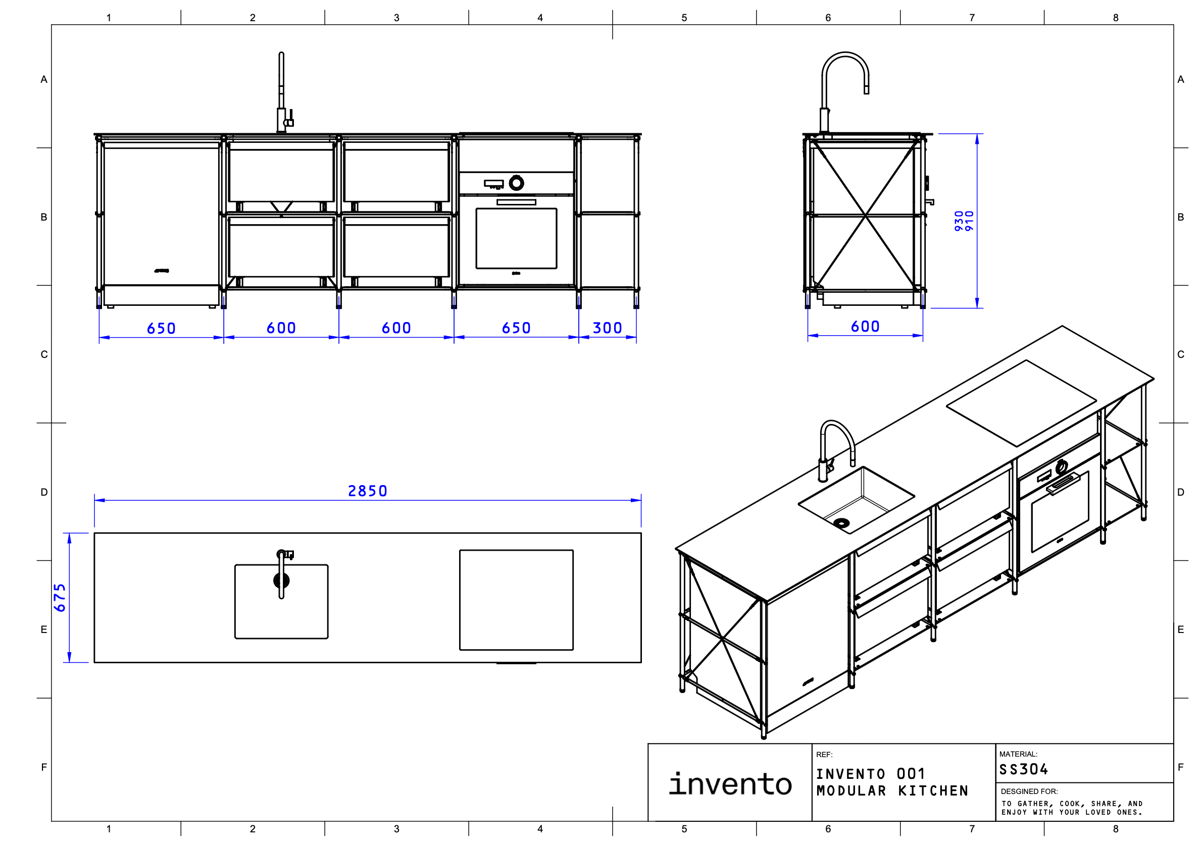 INVENTO 001 - COCINA PARED (5 MÓDULOS)