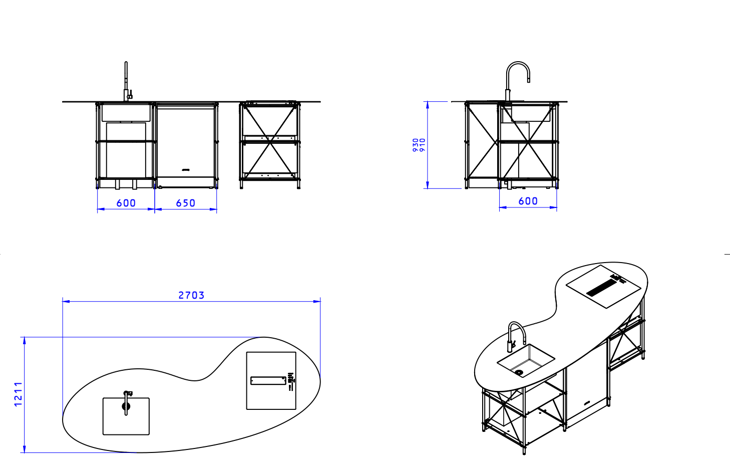 INVENTION 001 - KITCHEN ISLAND (3 MODULES)
