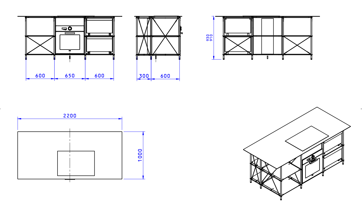 INVENTION 001 - KITCHEN ISLAND (6 MODULES)