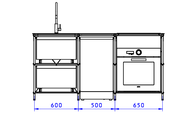 INVENTO 001 -  COCINA PARED (3 MÓDULOS)