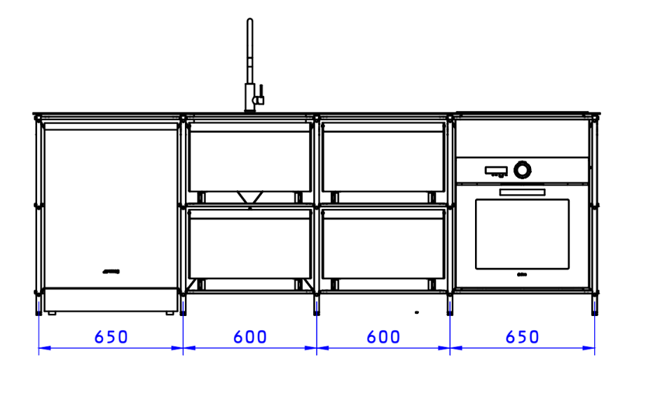 INVENTO 001 - COCINA DE PARED (4 MÓDULOS)