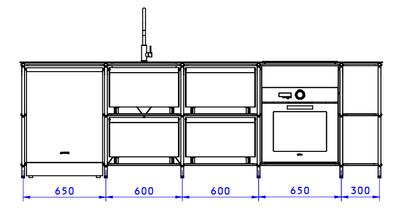 INVENTO 001 - COCINA PARED (5 MÓDULOS)