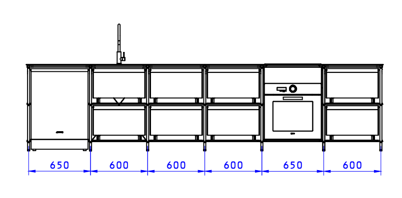 INVENTO 001 - COCINA PARED (6 MÓDULOS)